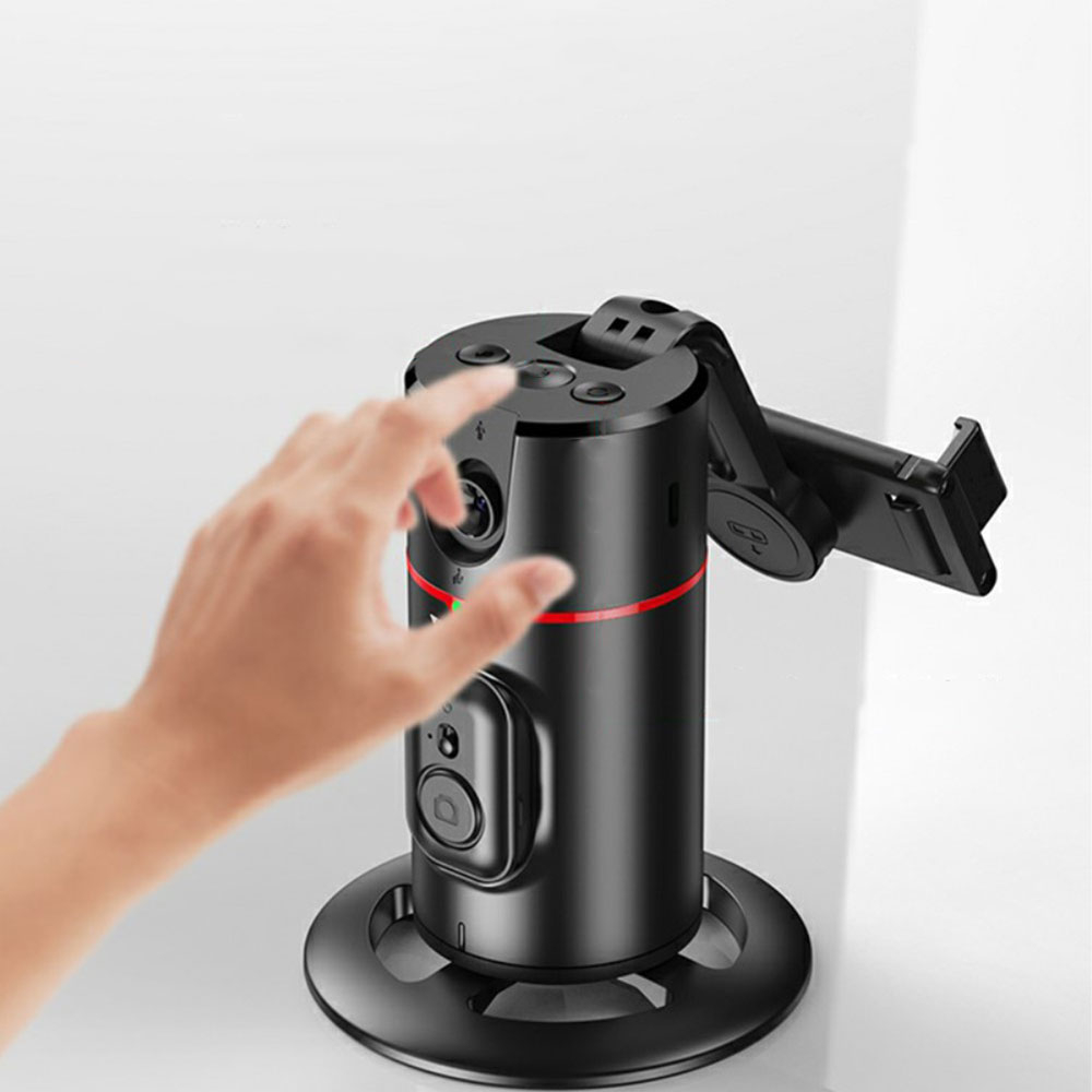 Gimbal Stabilisator Stativ Halterung 360° Schwenkbar für Smartphone   Gesichtsverfolgung (1200mAh) - Schwarz