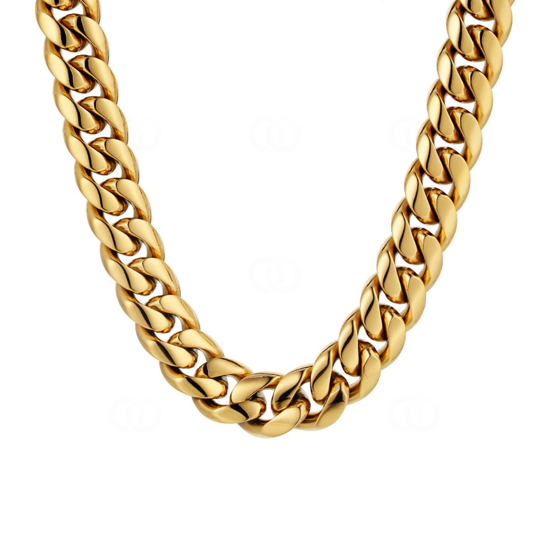 12mm Cuban Link Panzerkette vergoldet