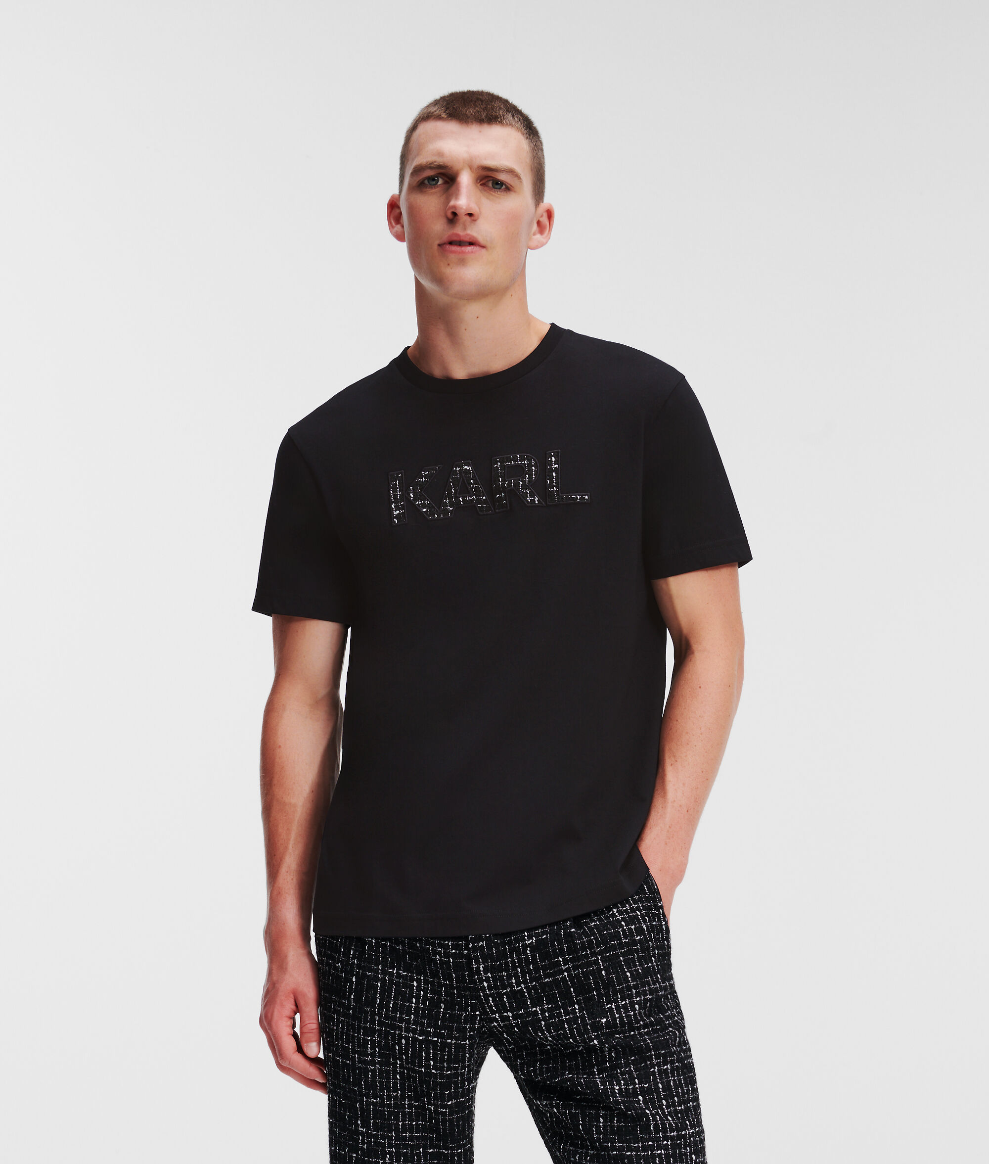 T-SHIRT À LOGO KARL EN BOUCLÉ