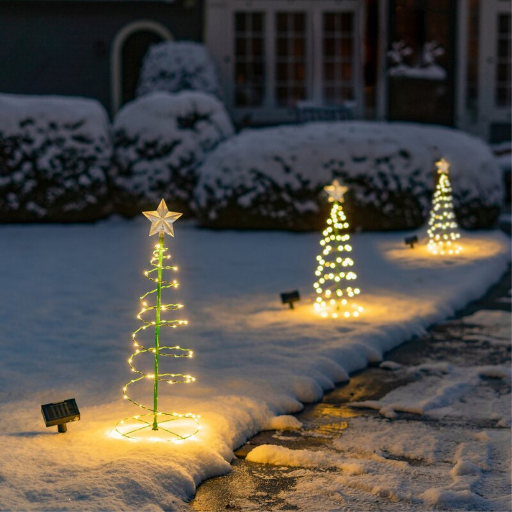 (50cm) 50-LED's Solar Outdoor Weihnachts Licht Tannenbaum Design - Warmweiss
