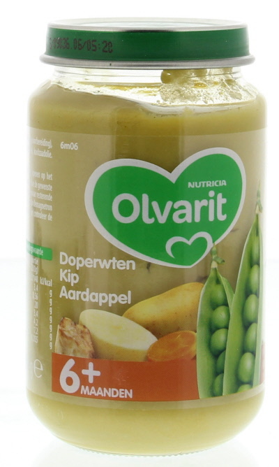 Olvarit 6m06 Doperwten kip aardappel 200g