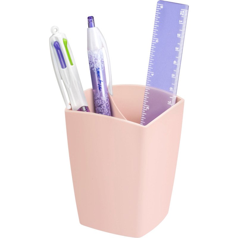 Pot à crayons plastique Cep Minéral rose poudré