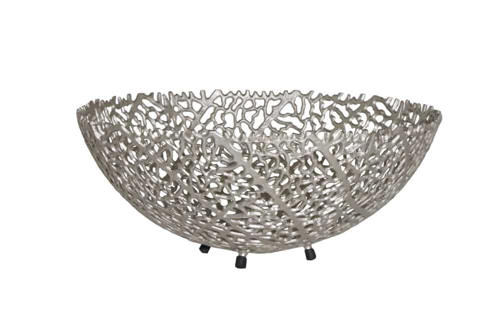 Filigrane Design Schale ABSTRACT LEAF 45cm silber Handarbeit