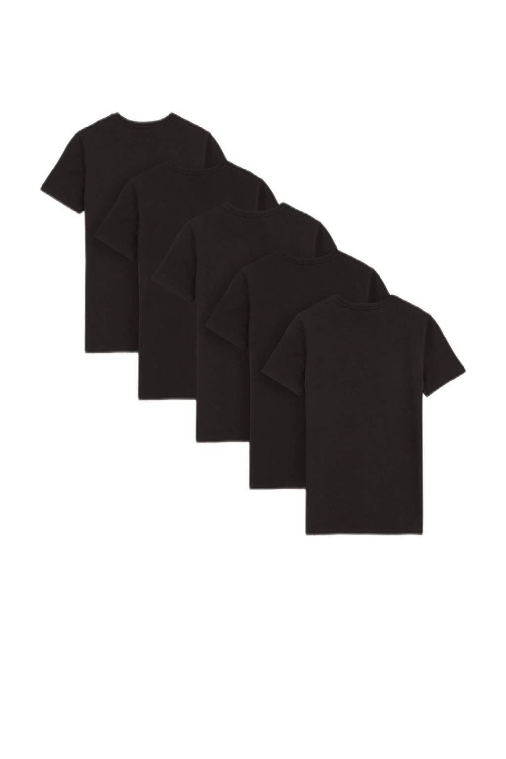WE Fashion t-shirt(set van 5) zwart