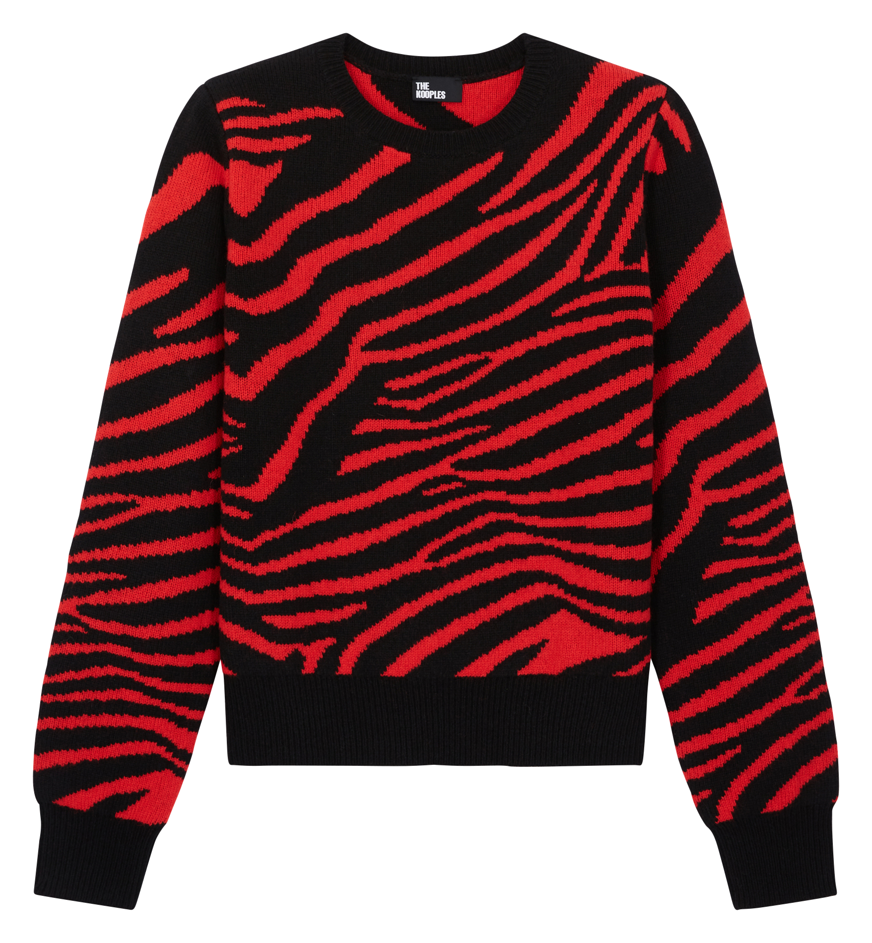 Pull col rond imprimé | Rouge