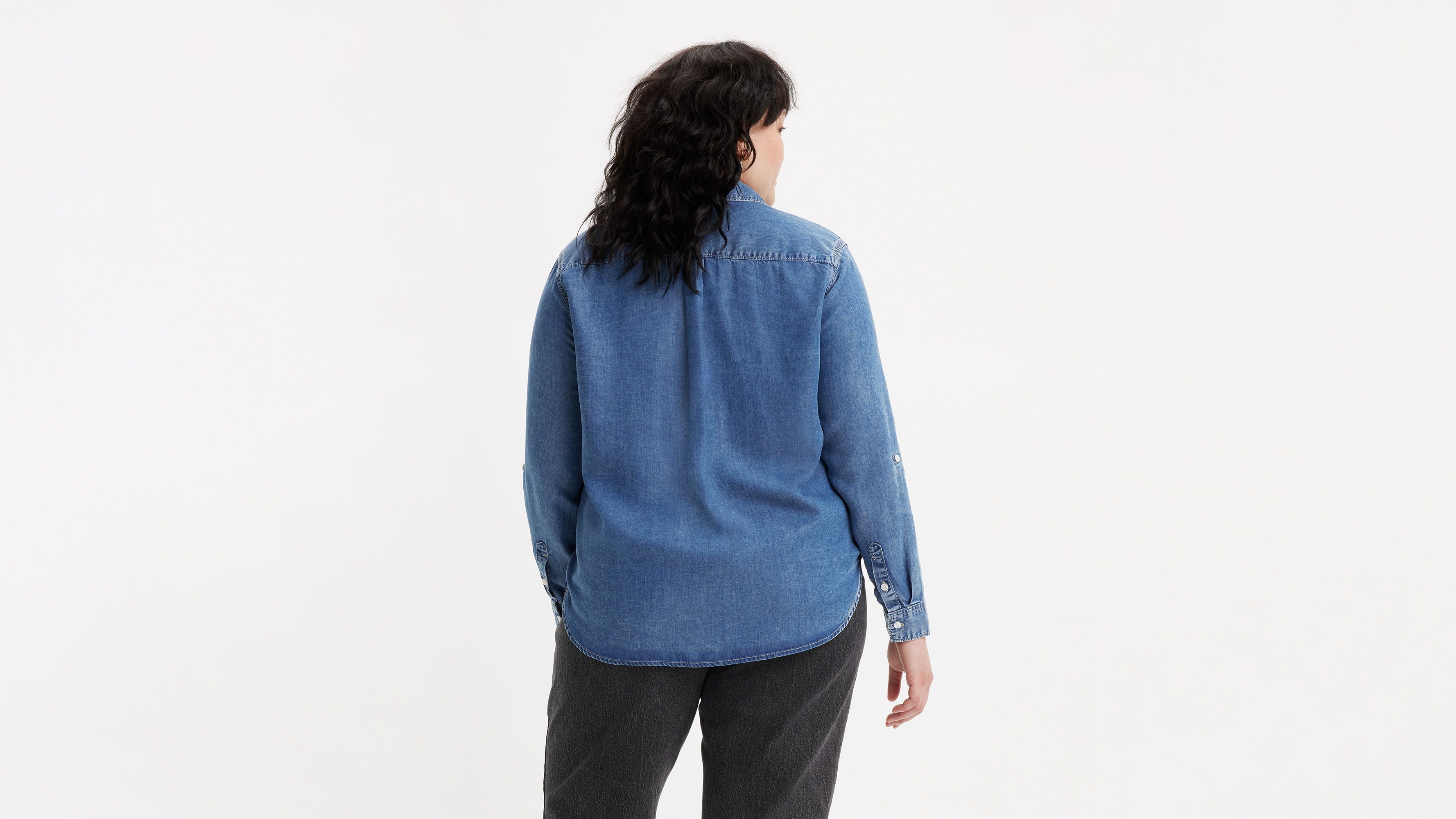 Chemise utilitaire Doreen (grandes tailles) - In Patches 2 - Bleu