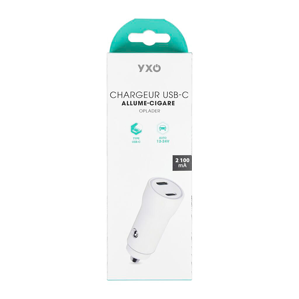 Chargeur 12V double port USBC pour allume-cigare