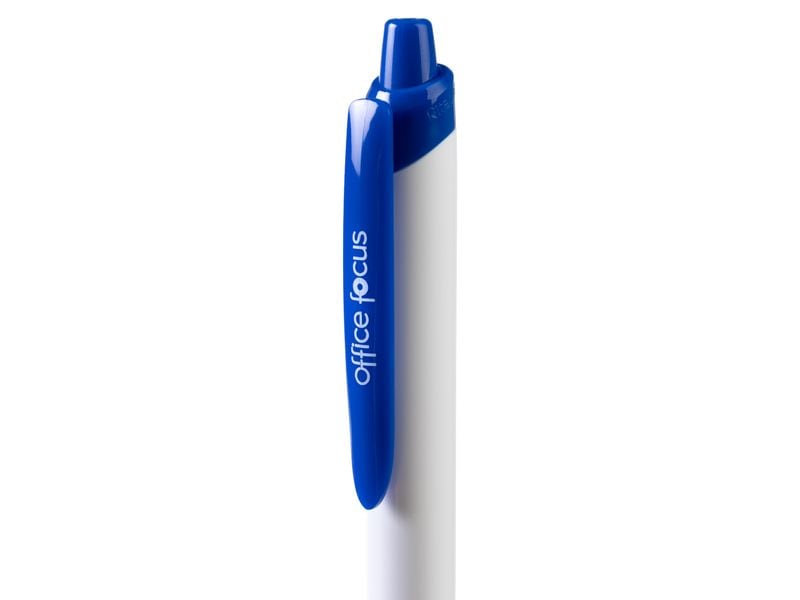 office focus Kugelschreiber Office Focus 1 mm Mine, Blau, 1 Druckkugelschreiber mit Clip und weichem Griff