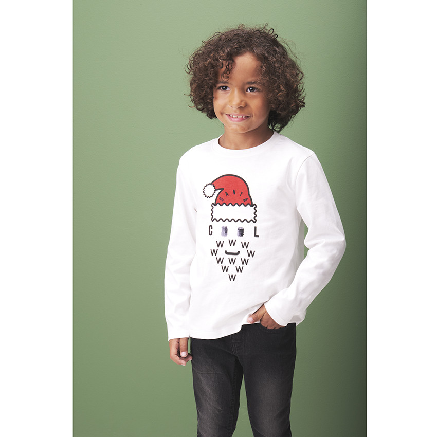 T-shirt manches longues Noël avec sequins magiques pour garçon