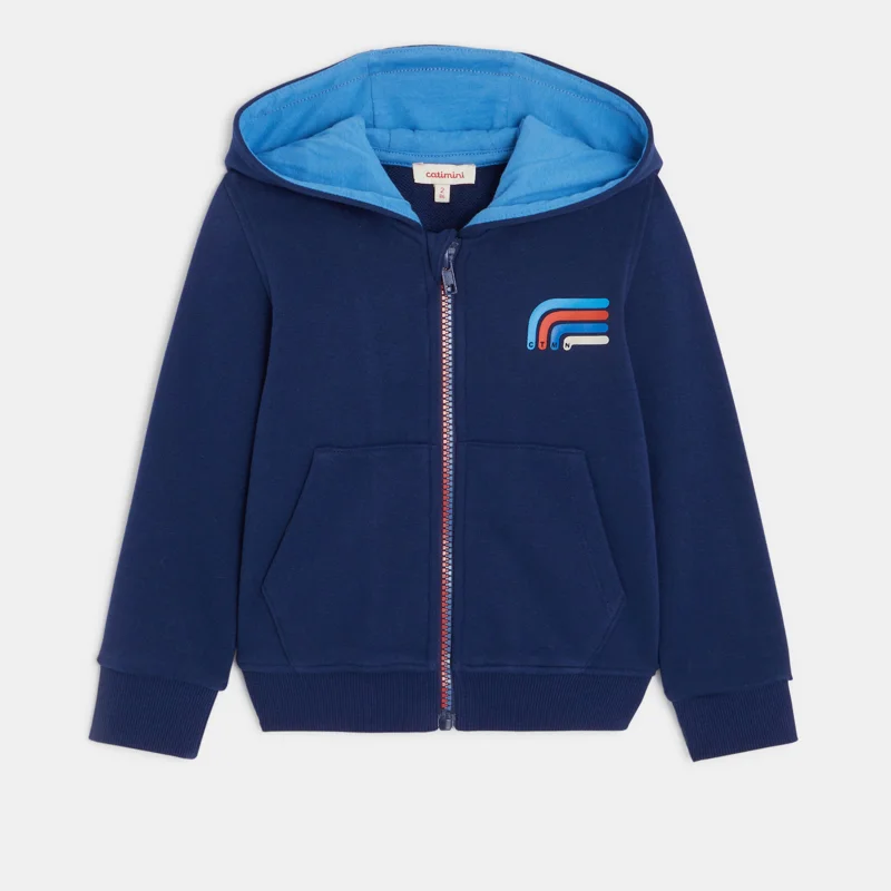 Cardigan bébé garçon bleu en coton recyclé Catimini Bleu