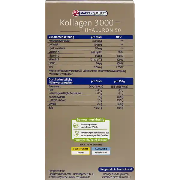 Kollagen 3000 + Hyaluron 50 Sticks