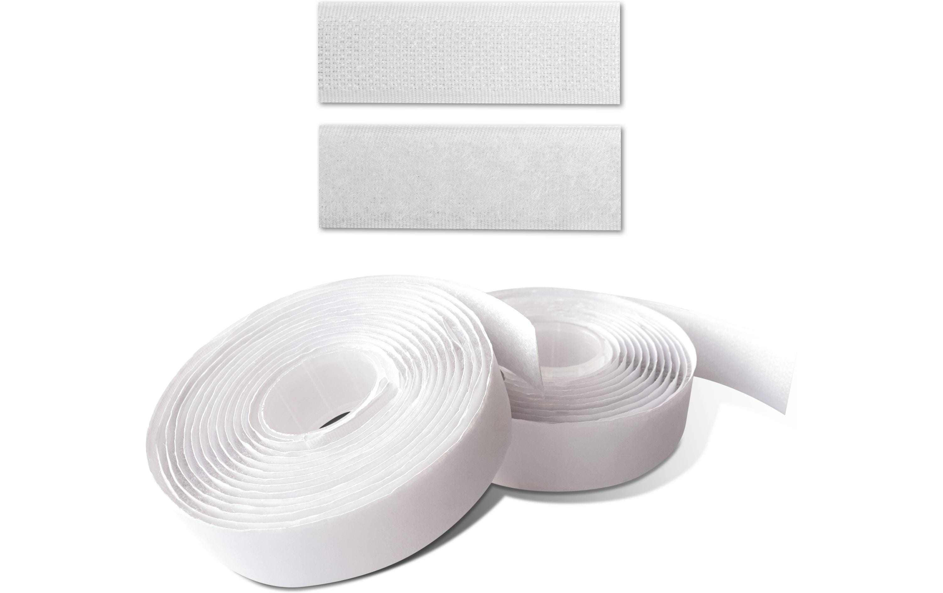 Klettband Weiss, 3 x 20 mmSelbstklebende Klettband-Rolle