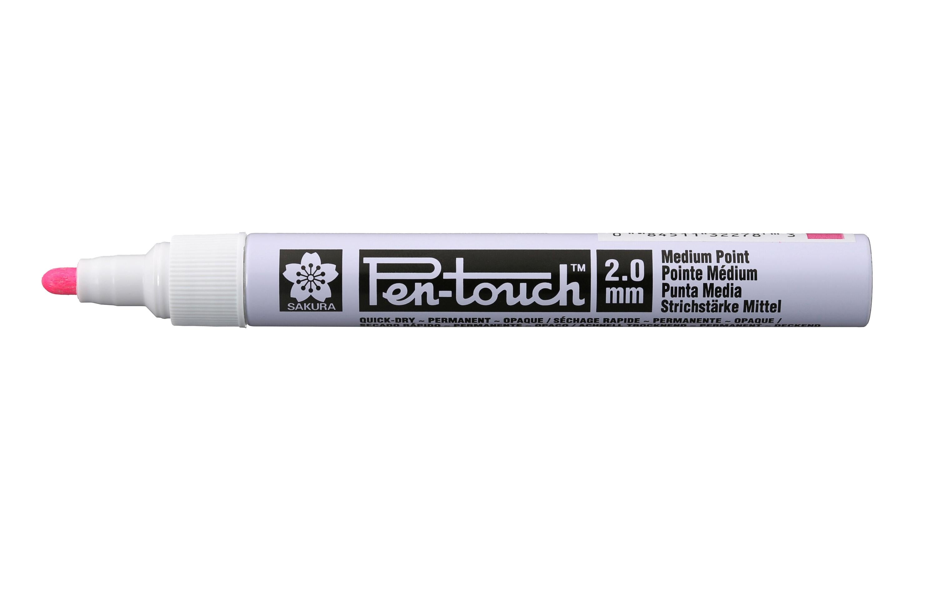 Lackmarker Pen-Touch 2.0 mm, M, Fluo PinkFluoreszierender Marker – Ideal für leuchtende Effekte auf weissen, schwarzen oder buntem Untergrund