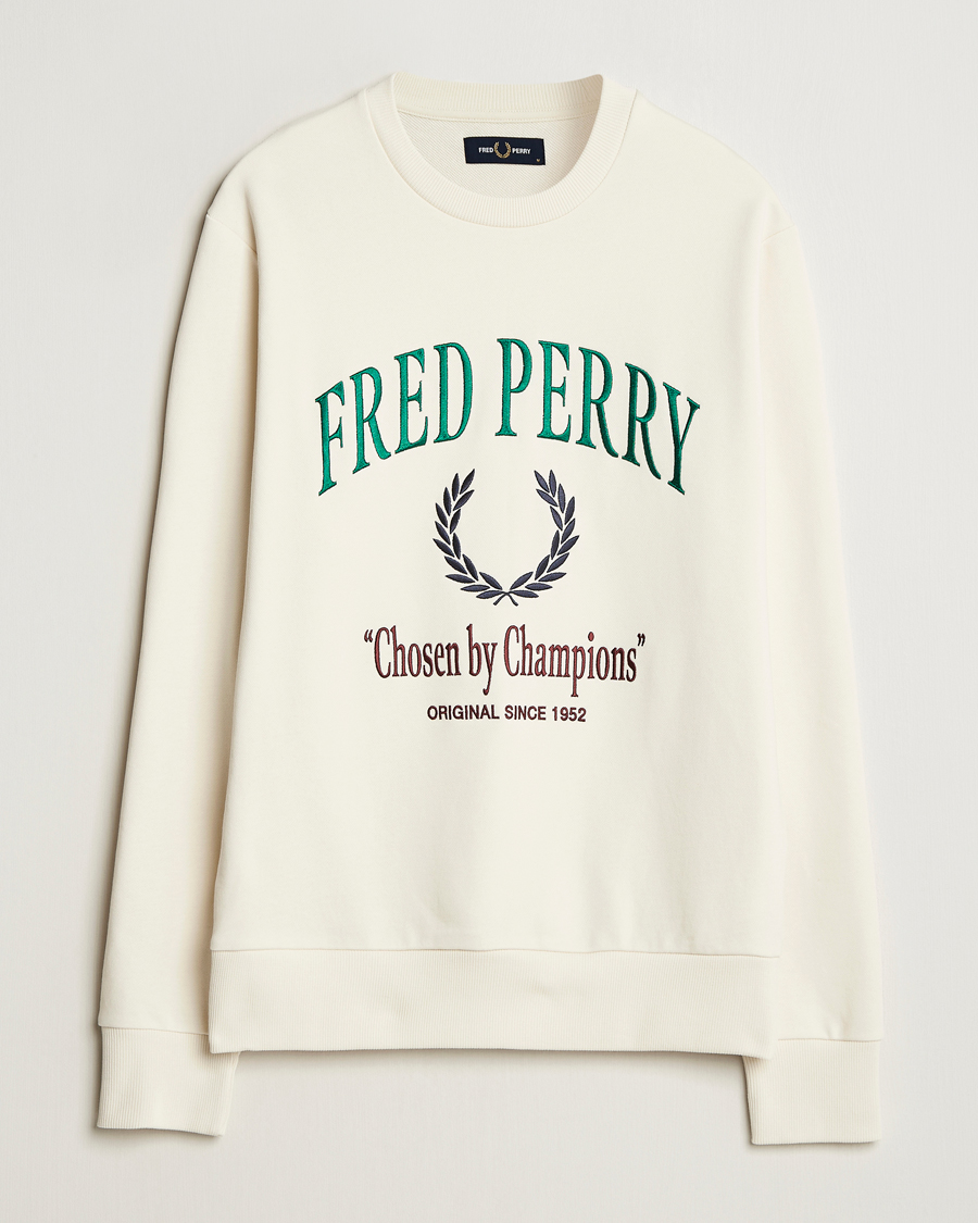 Fred Perry Embroidered Champion Sweatshirt Ecru