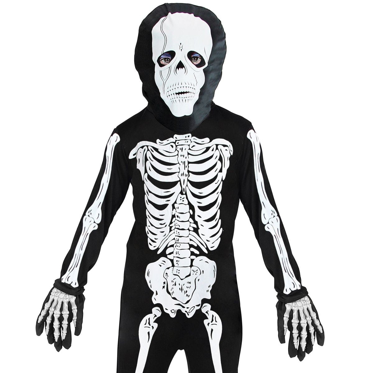 Halloween Handschoenen Zwart Wit Skelet