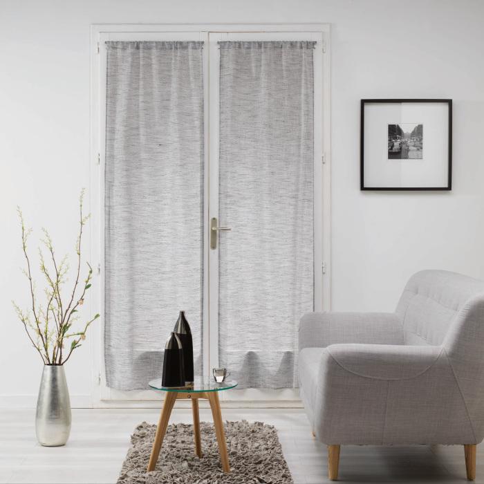 PAIRE DROITE PASSE TRINGLE 70X200CM MILZA ANTHRACITE