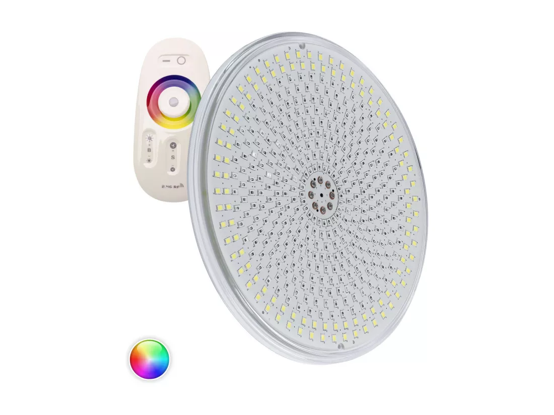 Ampoule LED Piscine Slim Submersible PAR56 RGBW 12V DC 35W IP68 RGBW avec télécommande