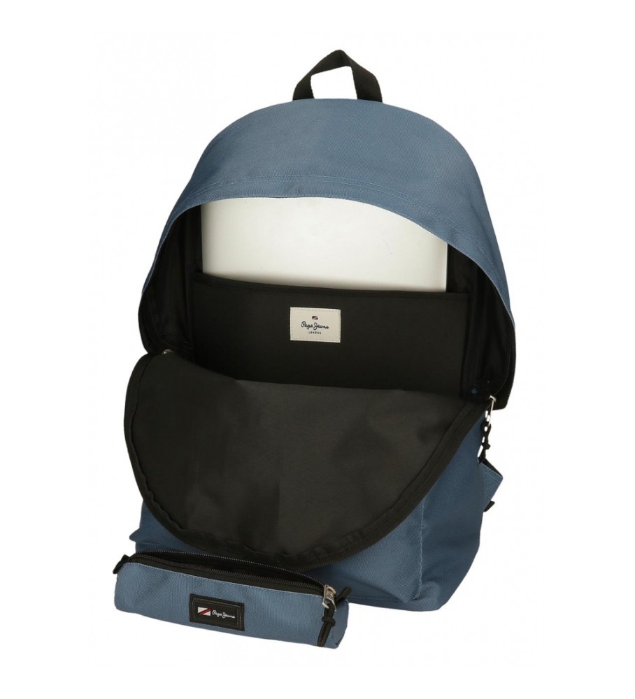 Mochila Pepe Jeans Aris + Estojo Azul