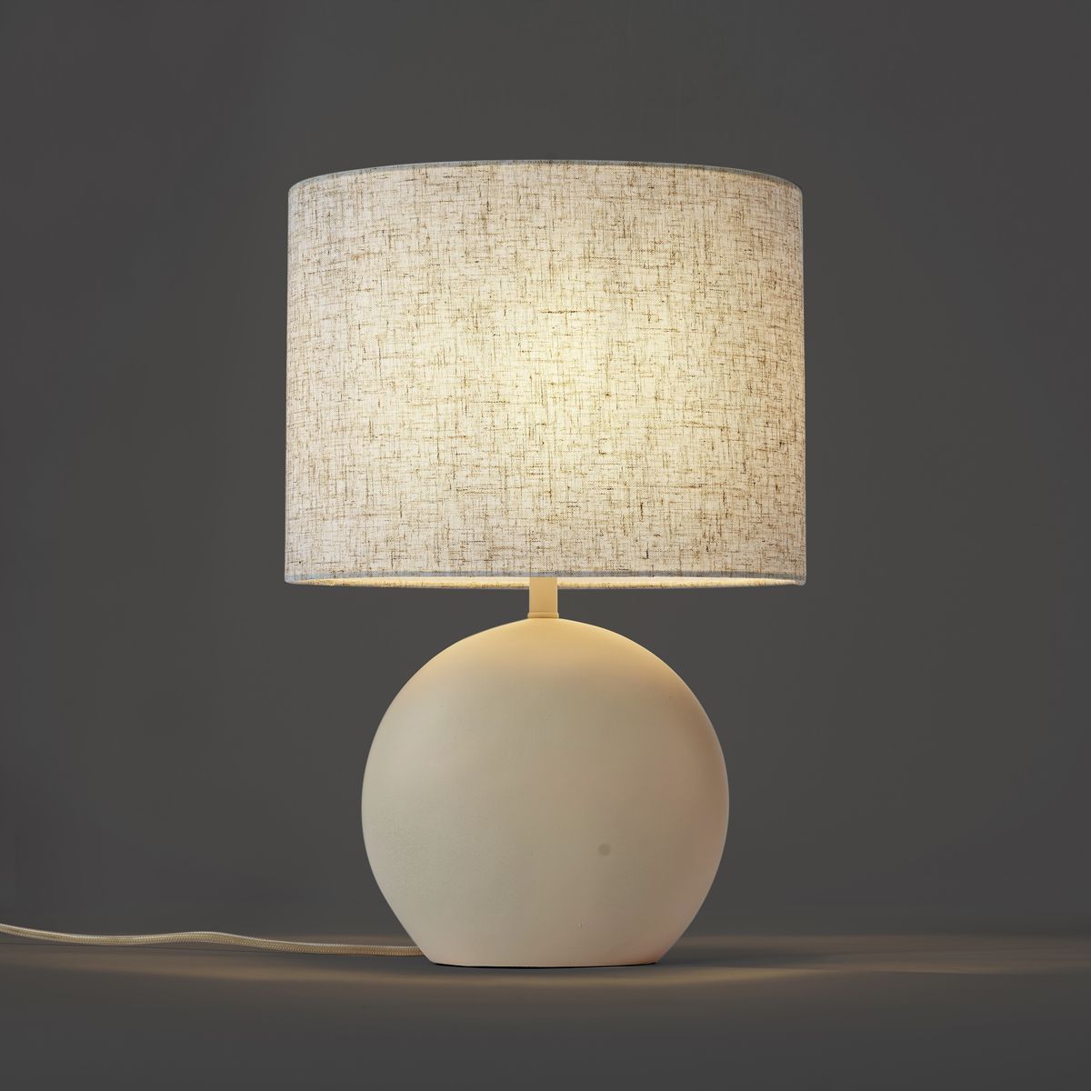 Japandi tafellamp beige met linnen kap - Timo