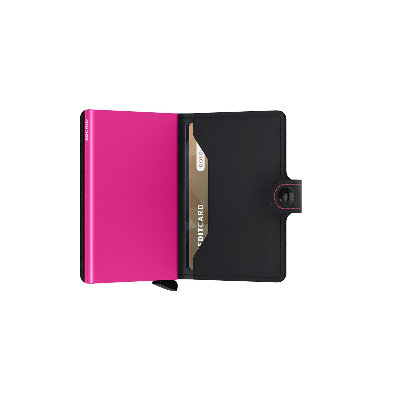 Secrid Miniwallet Portemonnee Matte black & fuchsia