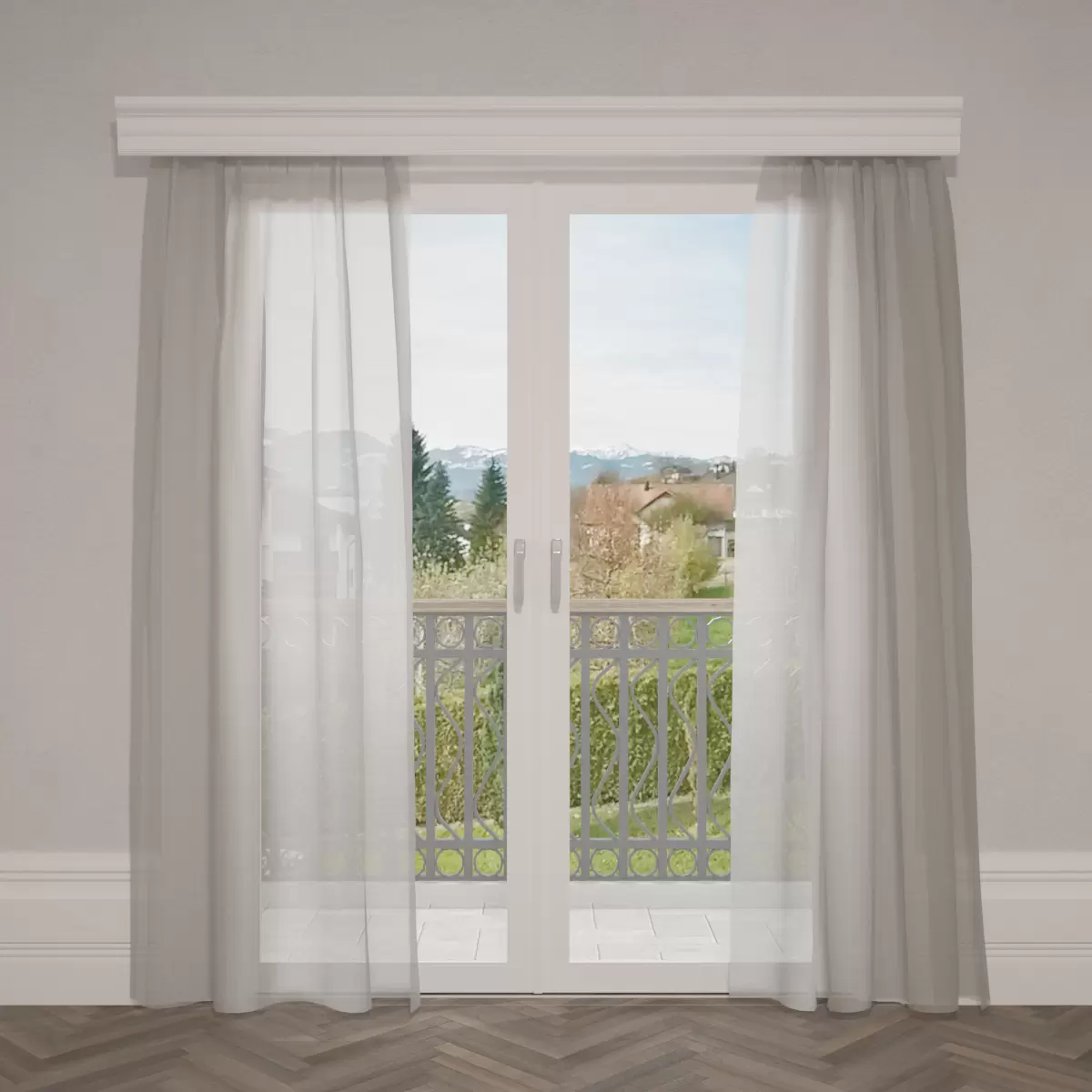 Tagvorhang Voile Grau