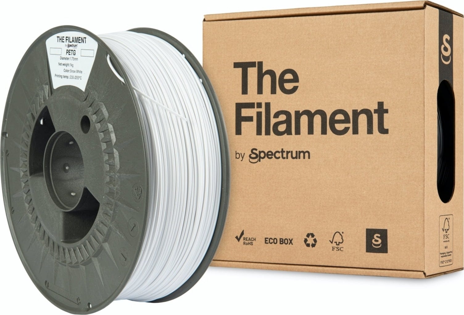 The Filament  PETG Snow White, 1,75 mm / 5000 g    Erschwingliches PETG in Snow White