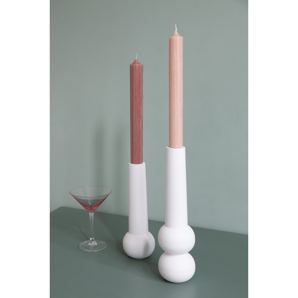 LEMON LILY Candleholder cone low - White