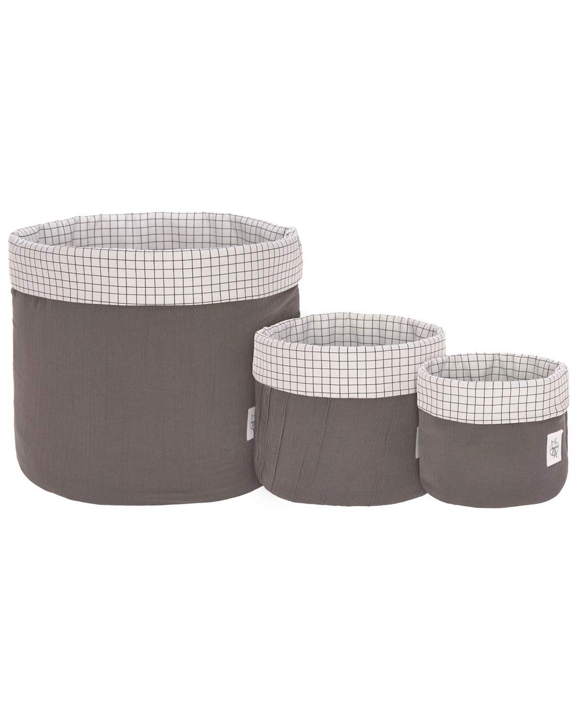Aufbewahrungskorb MUSLIN 3-teilig in anthracite