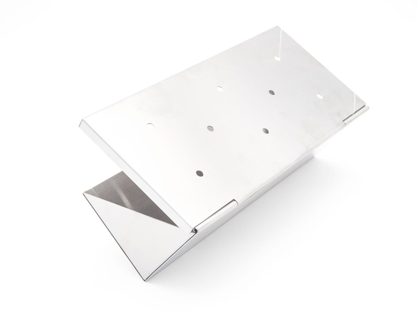 Räucherbox aus Edelstahl 22 x 10 x 5,5 cm mit Klappdeckel für Gas- und Holzkohlegrill: Ideal zum Aromatisieren von Grillgut