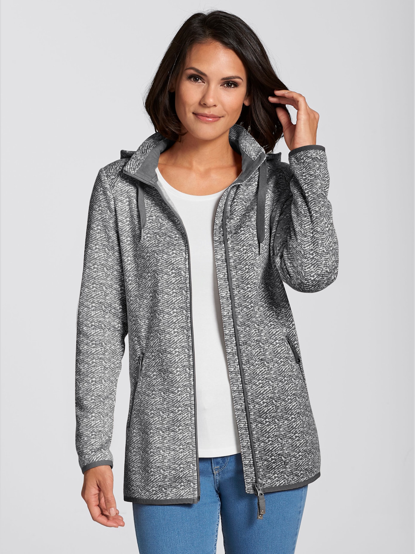 Veste polaire effet tricoté