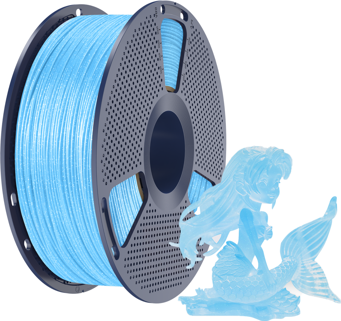 SUNLU  PLA Twinkling Blue, 1,75 mm / 1000 g    Biologisch abbaubares PLA Material mit Glitzer