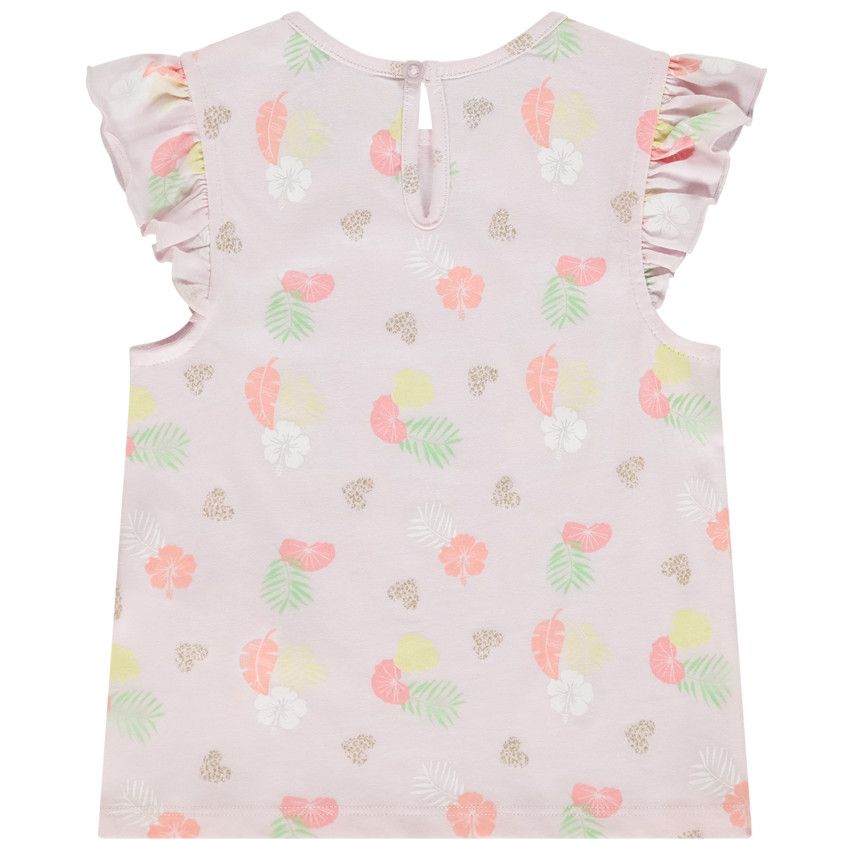 Lot de t-shirts manches courtes fantaisie pour bébé fille - Rose