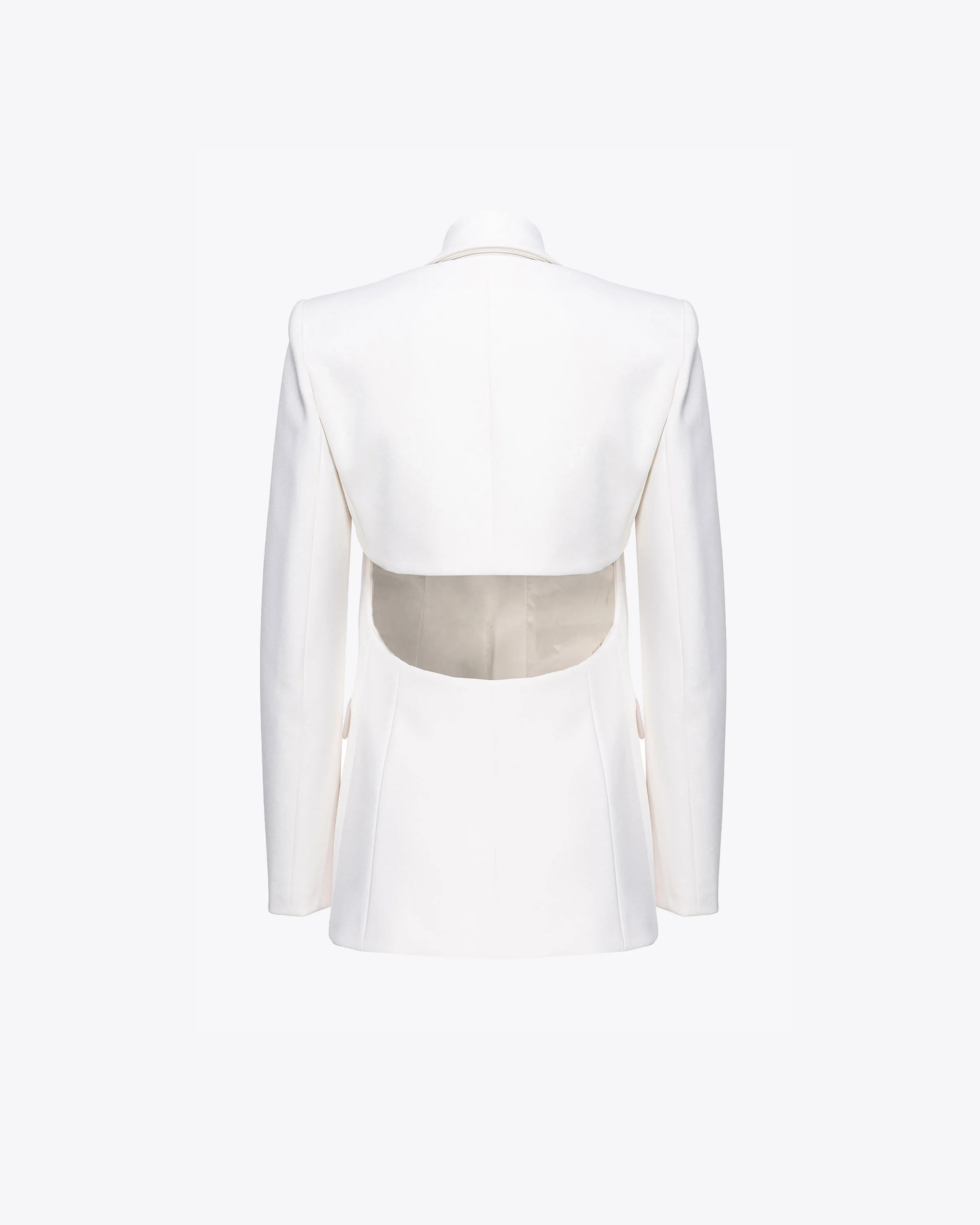 Blazer droit avec découpe au dos | Blanc