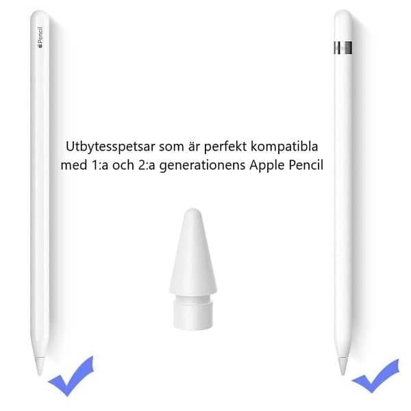 Ersatzspiss for Apple Pencil 1/2 Gen – 4 stk. spisser for Apple-penner