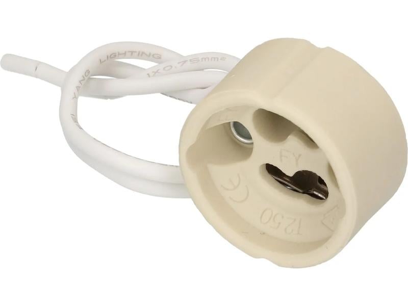 Max Hauri Lampenfassung GU10/GZ10/PTFE Länge: 150 mm Weisse Lampenfassung aus Kunststoff