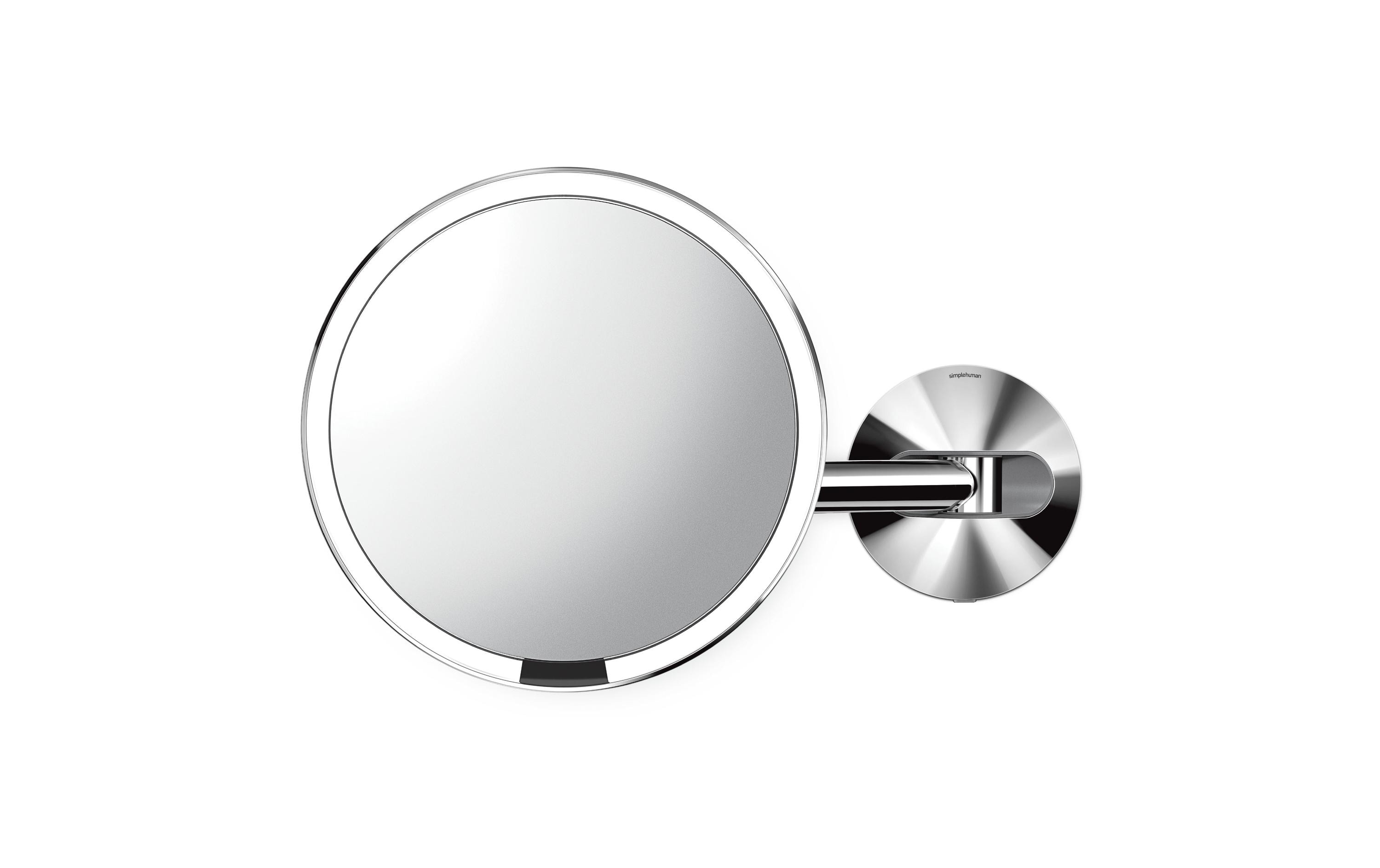 Kosmetikspiegel mit Sensor mit Wandhalterung Silber<br>Kosmetikspiegel mit 5x Vergrösserung