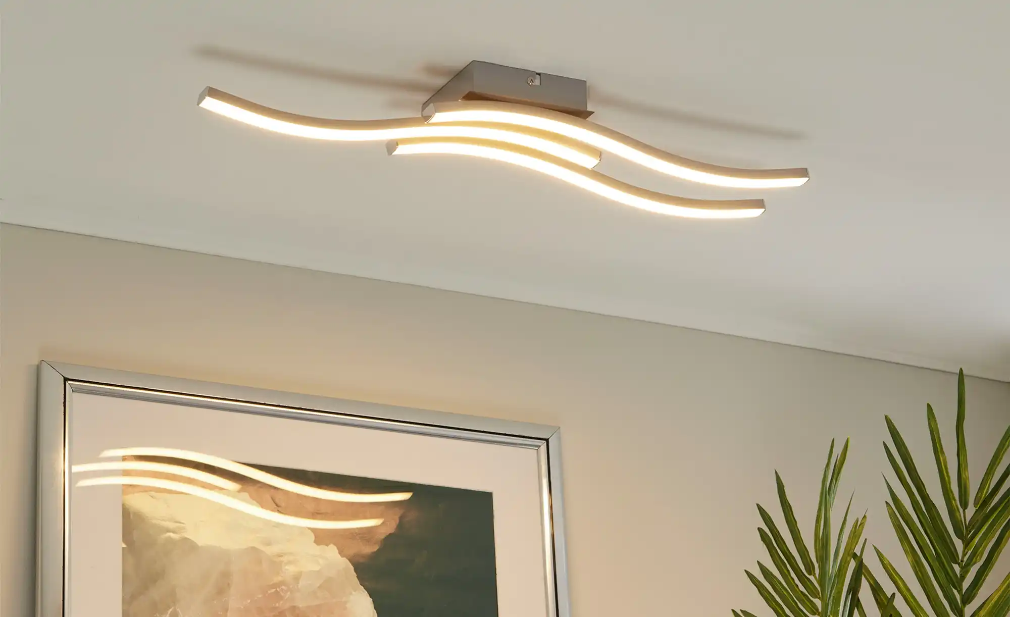 Trio LED-Deckenleuchte, 3-flammig, Nickel matt