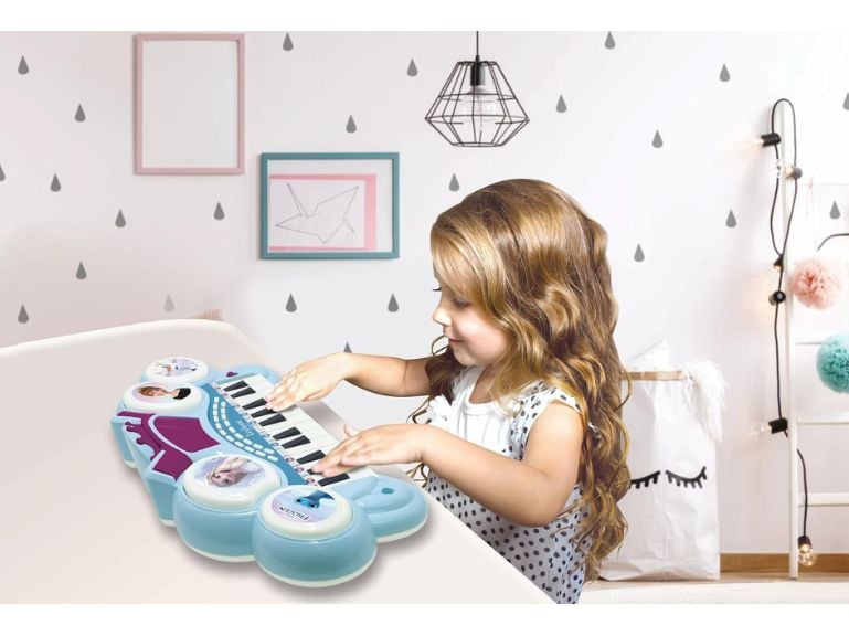Lexibook Elektronisches Klavier Frozen 24 Tasten Kleines Klavier für Kinder mit Sitz, Mikrofon und Aux-In-Kabel