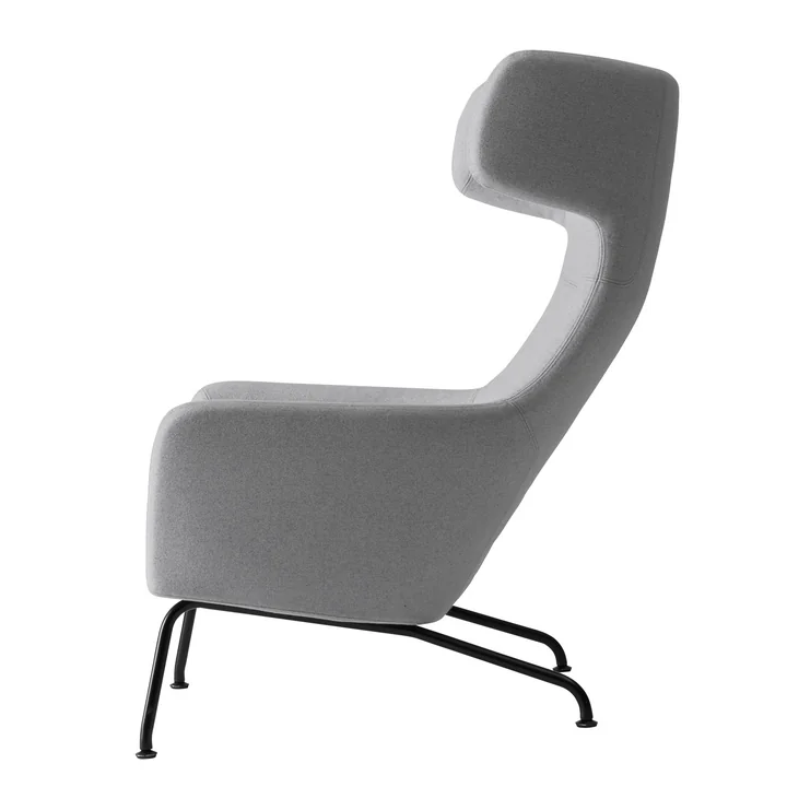 Softline - Havana Ohrensessel, Gestell schwarz / Filz hellgrau (620)