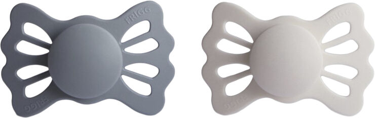 Frigg FRIGG Lucky symmetriske sutter i medicinsk silikone 2-pak str. 2 - Gre Great gray/silver gray