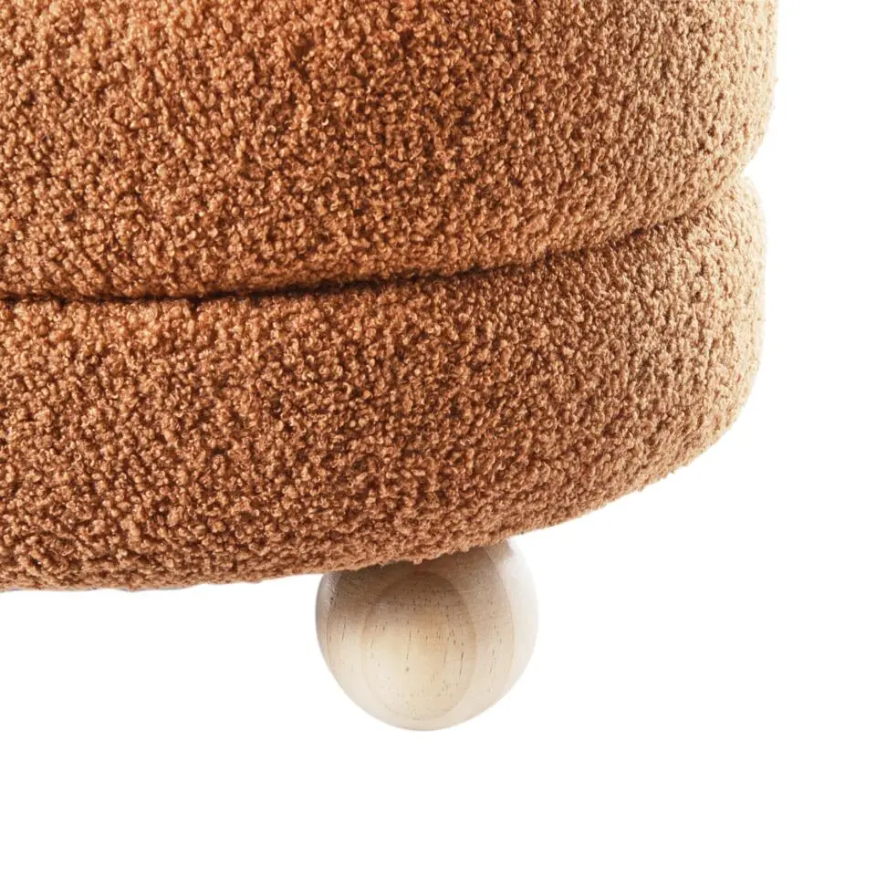 CHILLY - Poef - Goudbruin - Bouclé
