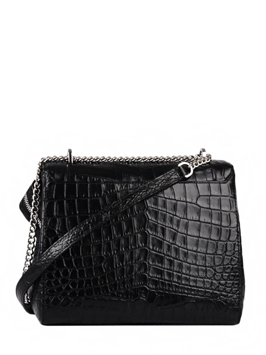 Sac rabat M Ninon Croco cuir LANCEL