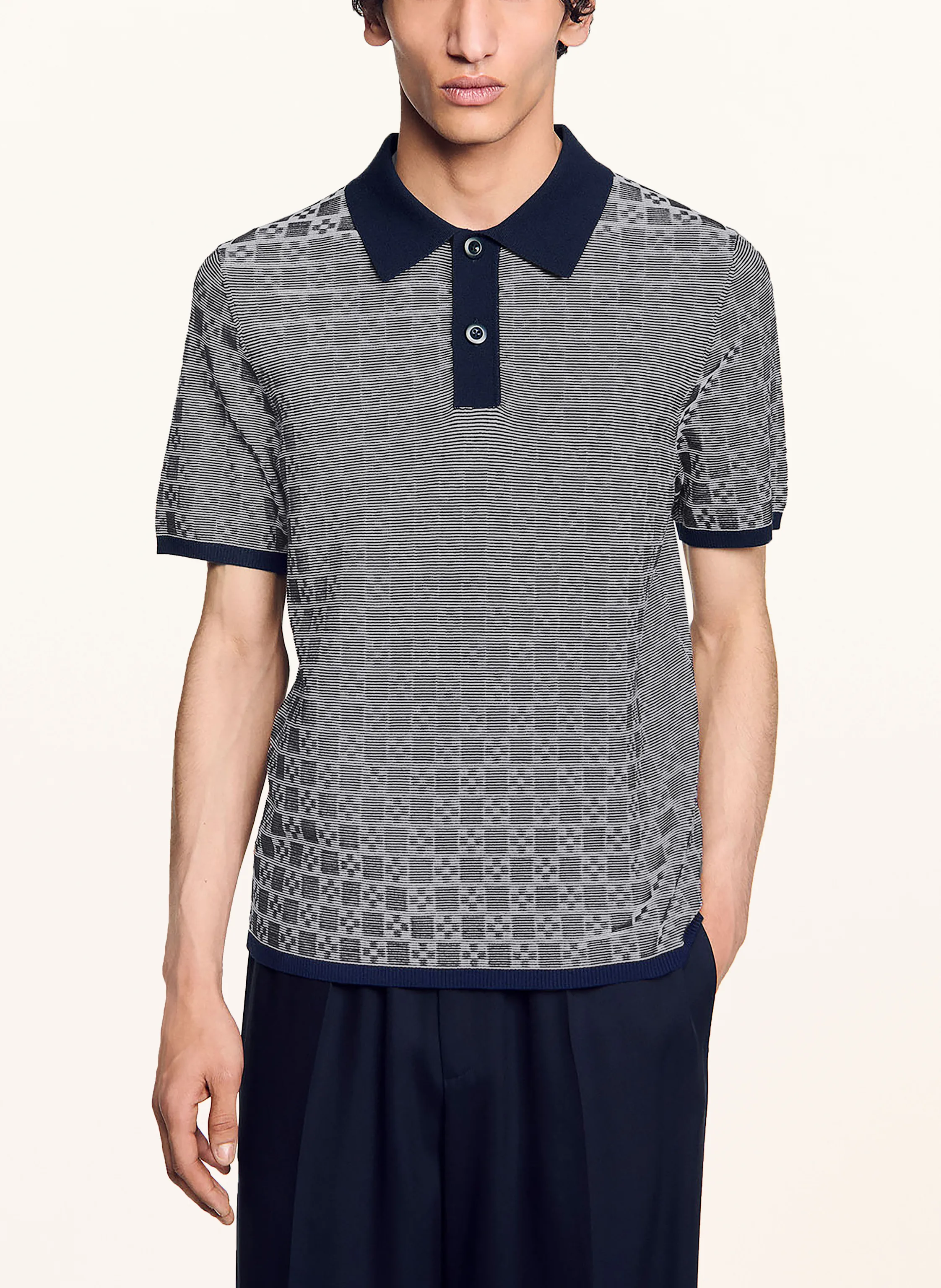SANDRO Strick-Poloshirt