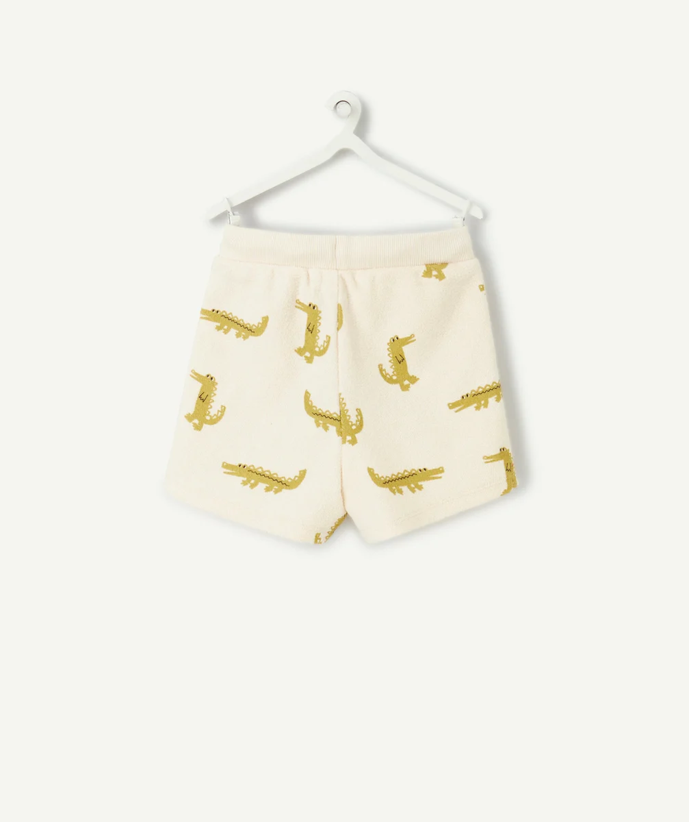 BERMUDA BÉBÉ GARÇON MATIÈRE ÉPONGE EN FIBRES RECYCLÉES IMPRIMÉ CROCO