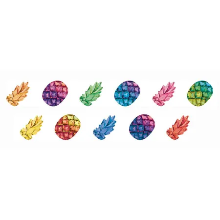 Folia Washi Sticker, Ananas, vorgestanzte Formen aus Reispapier, 200 Stück auf Rolle