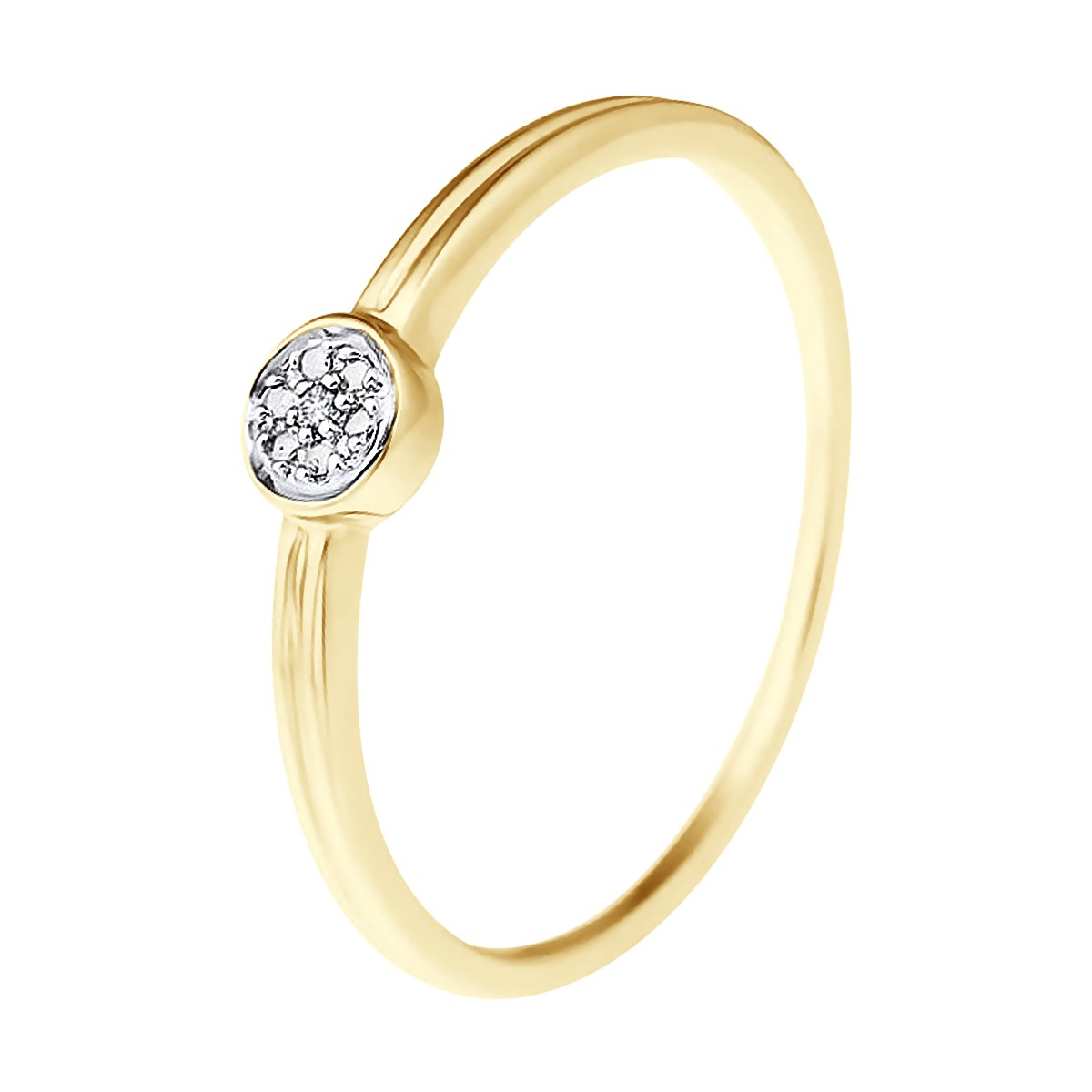 Solitaire Diamants 0,040 Cts Or Jaune