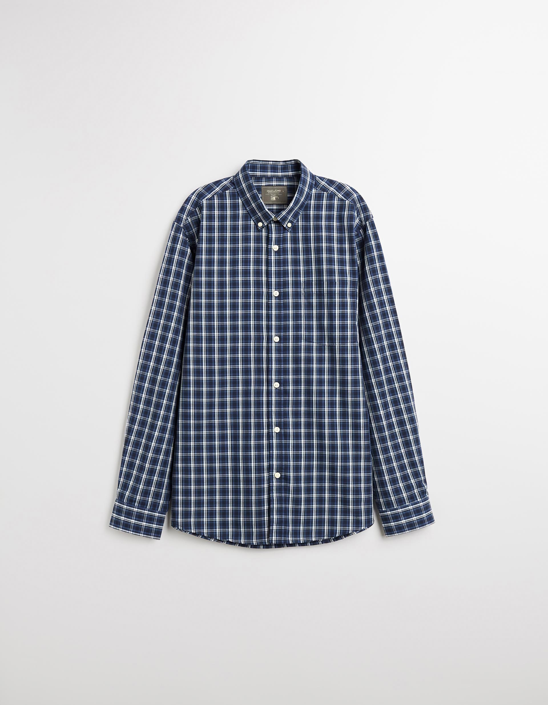 Camisa de Xadrez, Homem, Azul