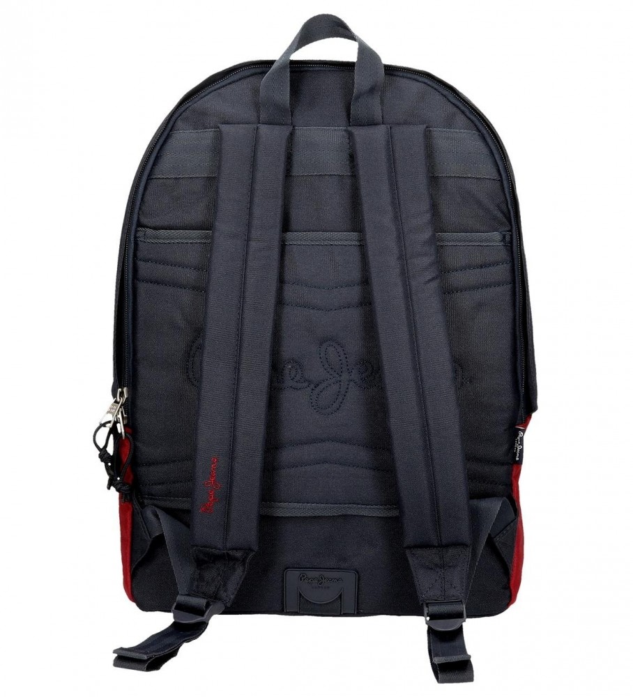 Mochila para laptop adaptável Pepe Jeans Clark com dois compartimentos, vermelha.