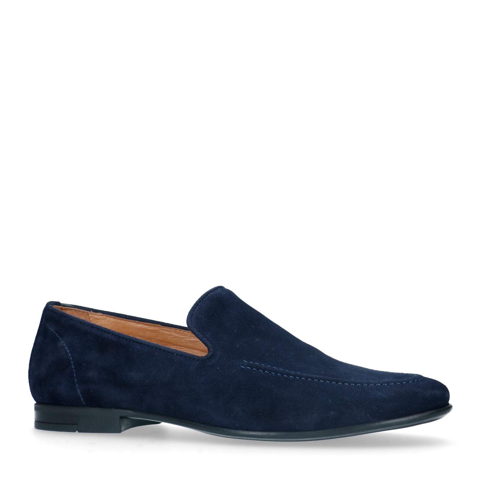 Blauwe suède loafers