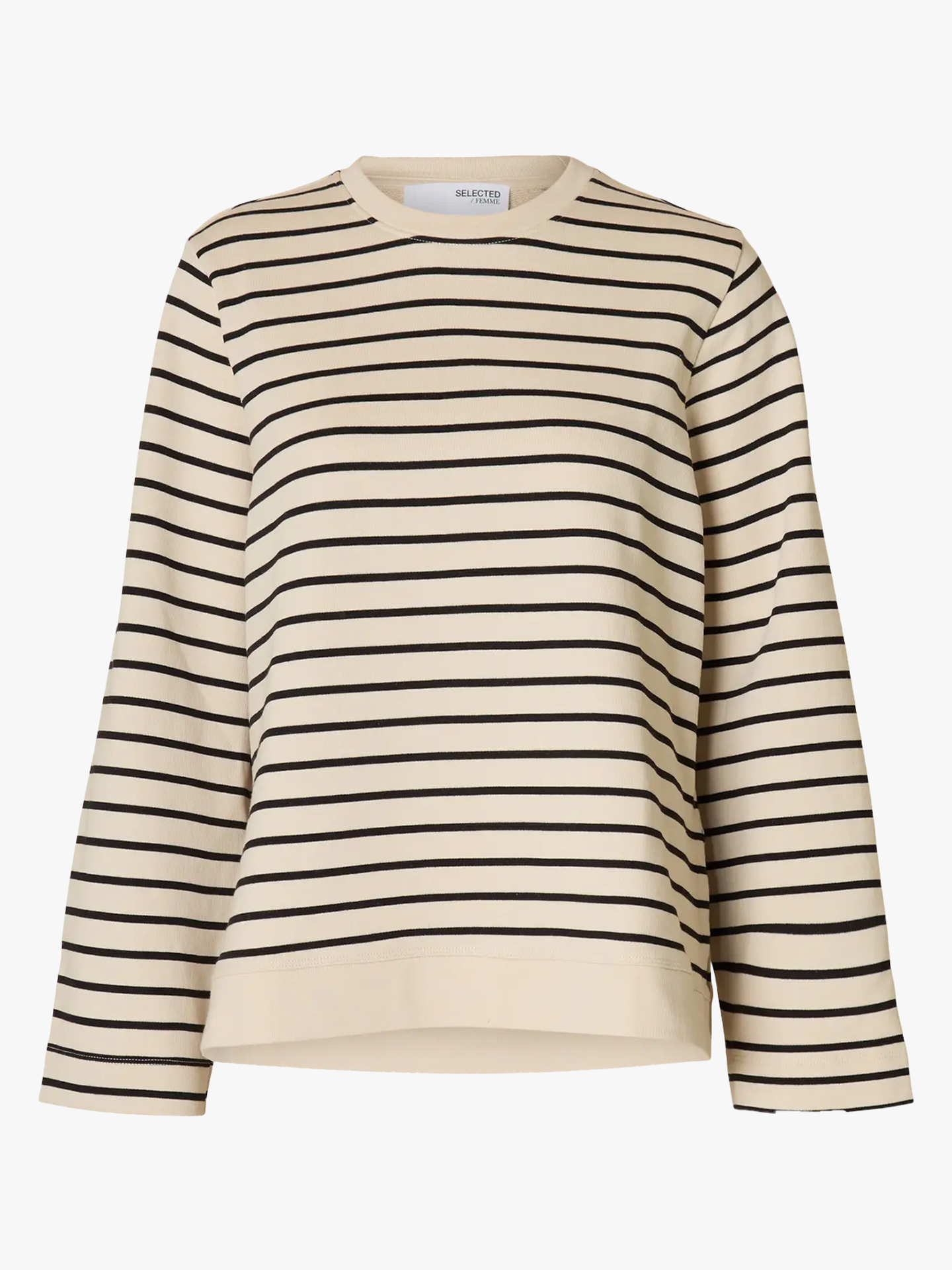 Elise Long Sleeve O-Neck Wide Striped Sweat
